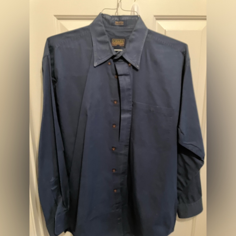 Men’s Chaps by Ralph Lauren Dark Blue Button down shirt, 16.5 x 34-35